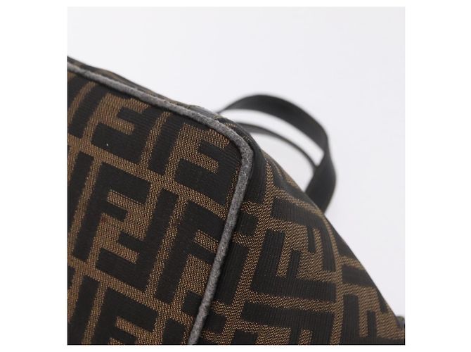 Fendi Borsa a mano Zucca in tela Nero e Marrone - vista 15