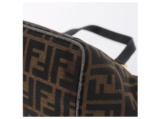 Fendi Borsa a mano Zucca in tela Nero e Marrone - vista 17