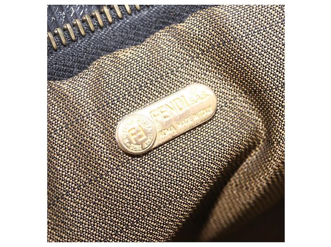 Fendi Borsa a mano Zucca in tela Nero e Marrone - vista 19