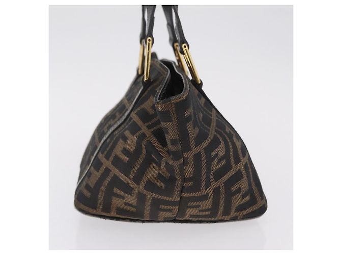 Fendi Borsa a mano Zucca in tela Nero e Marrone - vista 3