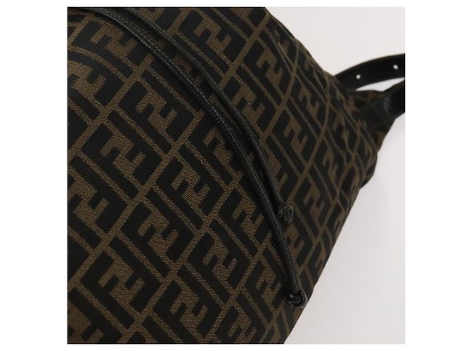 Fendi Zucca Canvas Rucksack Braun Schwarz - Ansicht 10