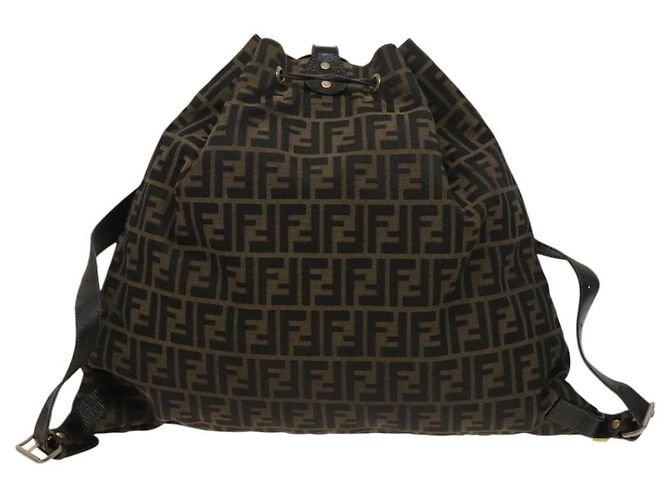 Fendi Zucca Canvas Rucksack Braun Schwarz - Ansicht 2