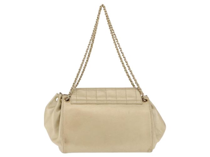 Chanel Choco Bar Leder-Schultertasche Gold - Ansicht 2