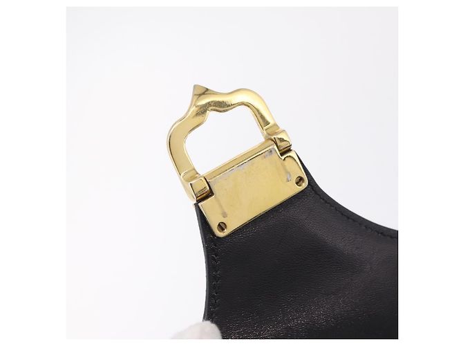 Céline Vintage Schultertasche Schwarz Leder - Ansicht 10