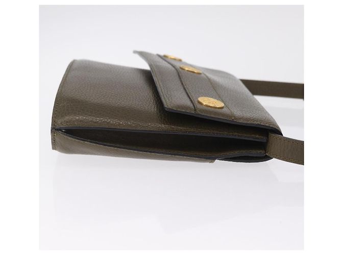 Céline Borsa a spalla in pelle kaki - vista 14