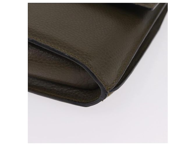 Céline Borsa a spalla in pelle kaki - vista 17
