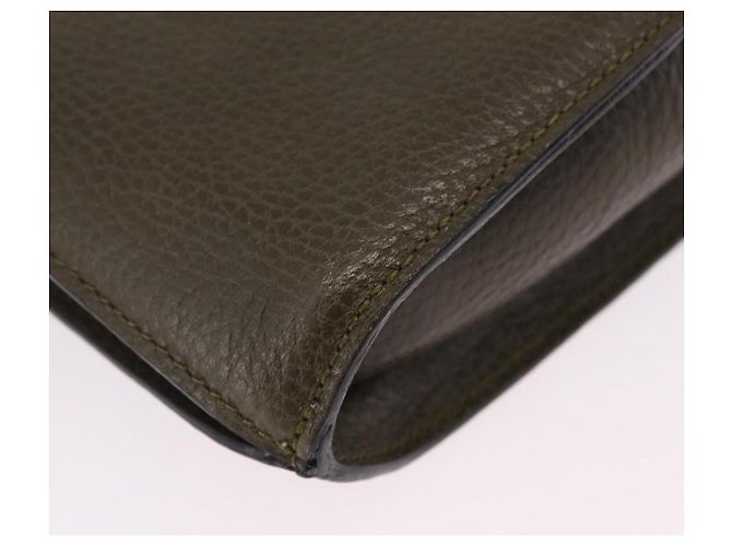 Céline Borsa a spalla in pelle kaki - vista 18