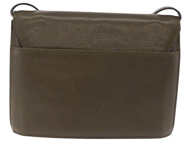 Céline Borsa a spalla in pelle kaki - vista 2