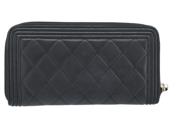 Chanel Boy Geldbörse Schwarz Lammleder - Ansicht 2
