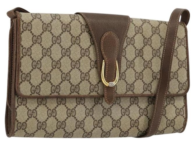 Borsa a tracolla Gucci GG Supreme PVC Beige Oro - vista 2