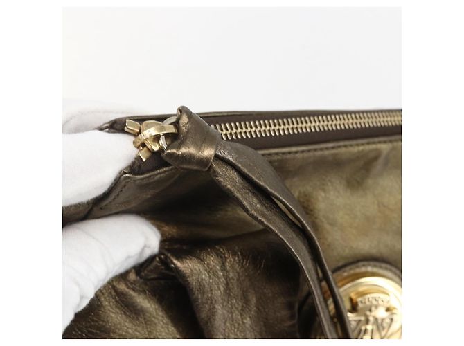 Gucci Histeria Borsa a Mano Pelle Oro - vista 10