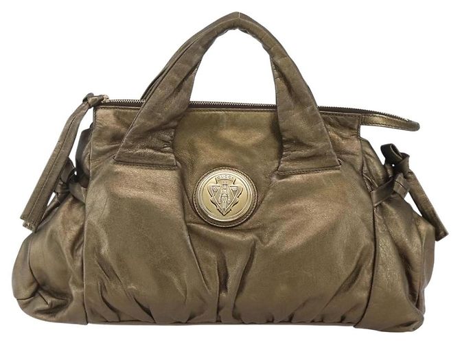 Gucci Histeria Borsa a Mano Pelle Oro - vista 13