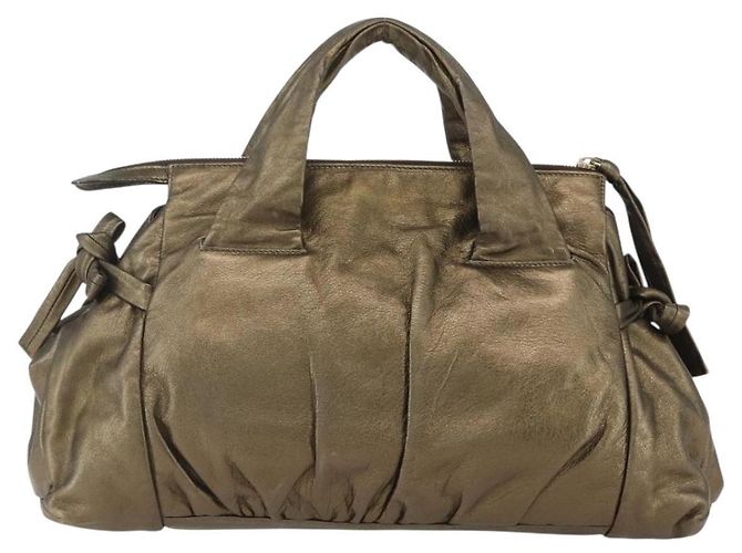 Gucci Histeria Borsa a Mano Pelle Oro - vista 2