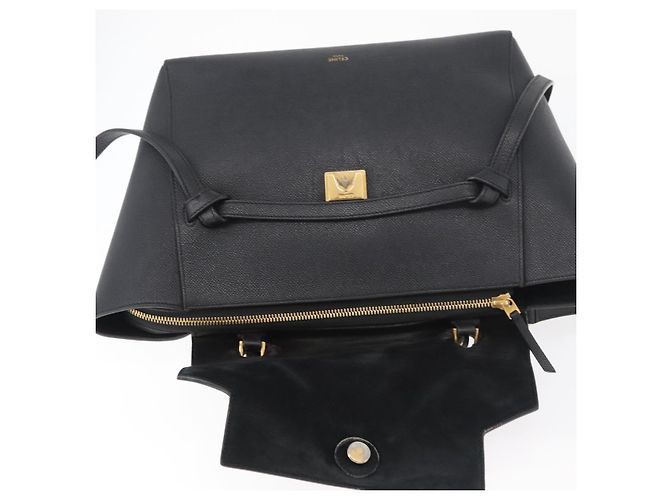 Céline Belt Bag Bolsa de Couro Preta - vista 10