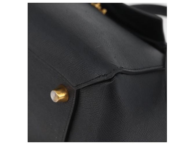 Céline Belt Bag Bolsa de Couro Preta - vista 16