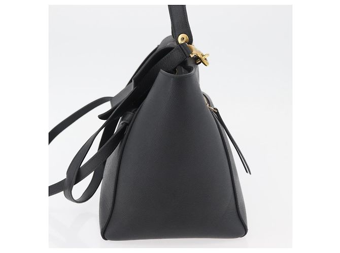 Céline Belt Bag Bolsa de Couro Preta - vista 3