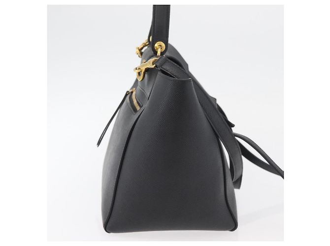 Céline Belt Bag Bolsa de Couro Preta - vista 4
