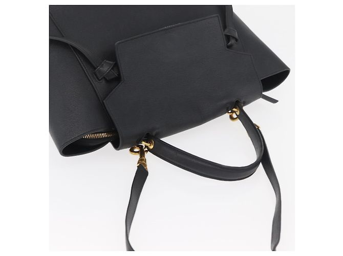 Céline Belt Bag Bolsa de Couro Preta - vista 6