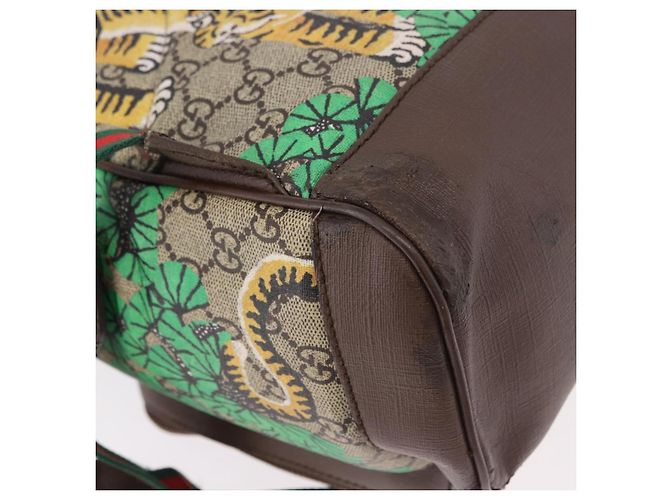 Zaino Gucci GG Supreme Web Sherry Line Bengal Tiger Beige - vista 16