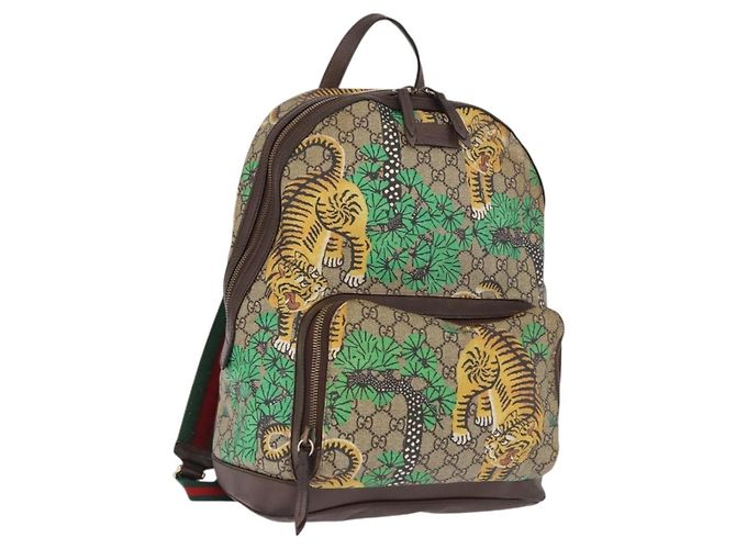 Zaino Gucci GG Supreme Web Sherry Line Bengal Tiger Beige - vista 2