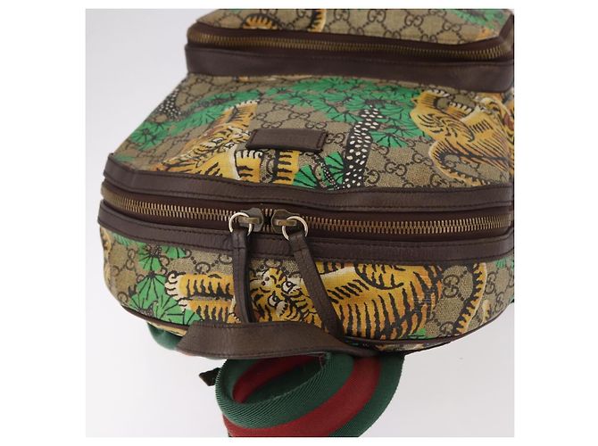 Zaino Gucci GG Supreme Web Sherry Line Bengal Tiger Beige - vista 6