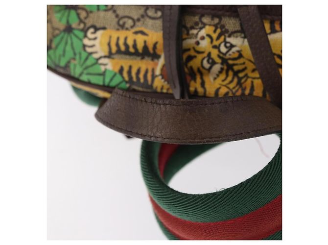 Zaino Gucci GG Supreme Web Sherry Line Bengal Tiger Beige - vista 7