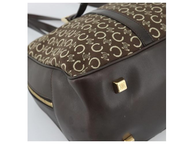 Céline Bolsa Macadam Lona Castanha - vista 11