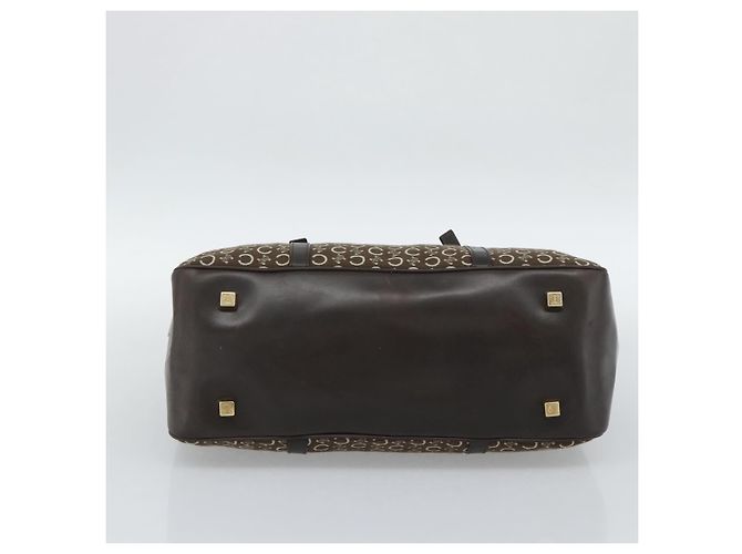 Céline Bolsa Macadam Lona Castanha - vista 9