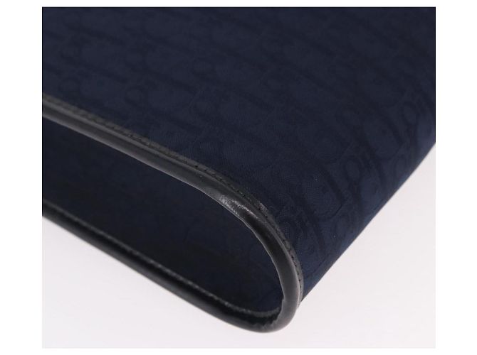 Borsa a catena Christian Dior Trotter Canvas - Blu Navy - vista 12
