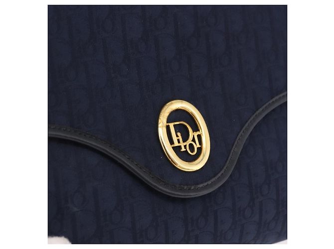 Borsa a catena Christian Dior Trotter Canvas - Blu Navy - vista 14