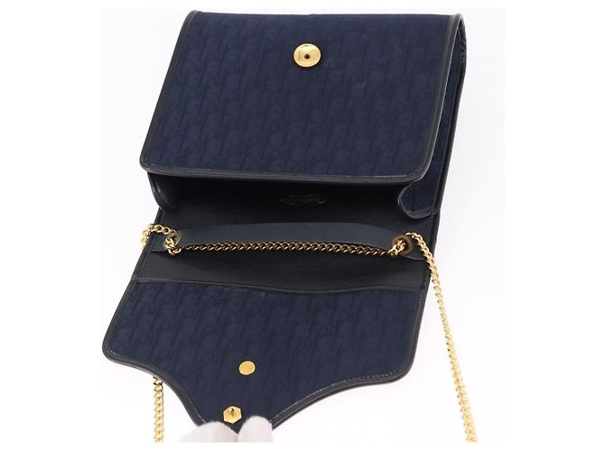 Borsa a catena Christian Dior Trotter Canvas - Blu Navy - vista 15