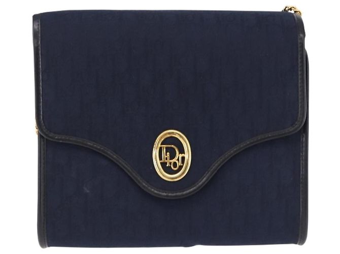 Borsa a catena Christian Dior Trotter Canvas - Blu Navy - vista 2