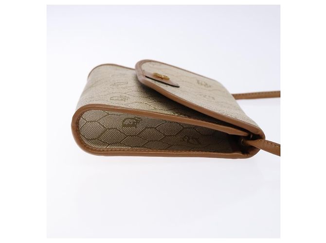 Christian Dior Bolso de hombro de lona Honeycomb Beige Oro - vista 3