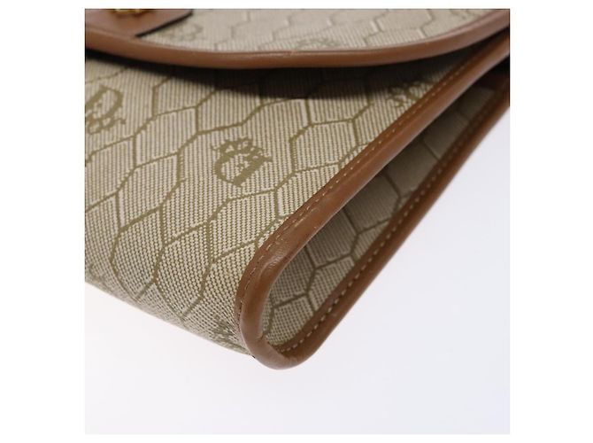 Christian Dior Bolso de hombro de lona Honeycomb Beige Oro - vista 9