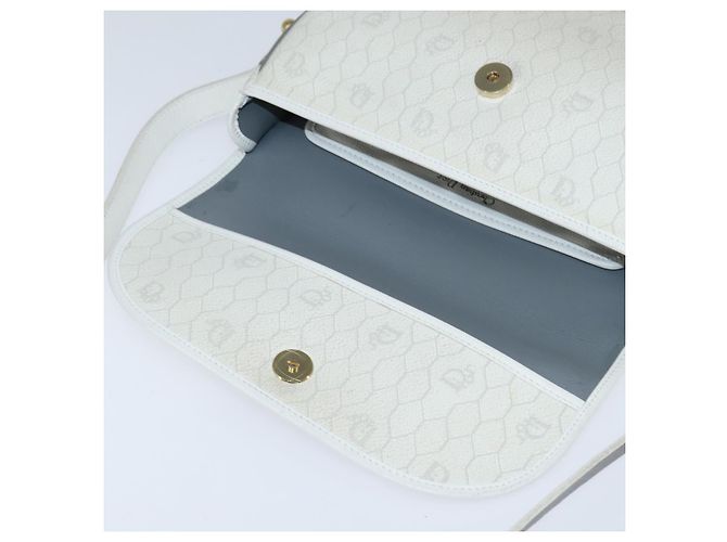 Christian Dior Borsa a tracolla in tela Honeycomb Bianca e Grigia - vista 10