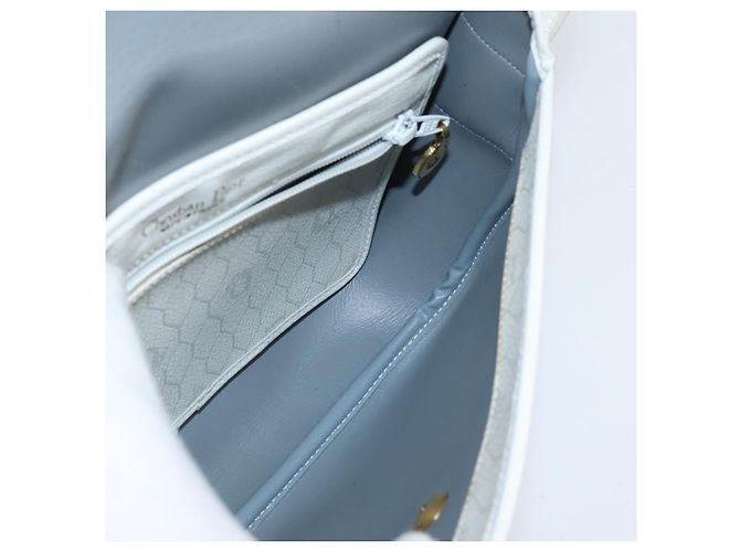 Christian Dior Borsa a tracolla in tela Honeycomb Bianca e Grigia - vista 18
