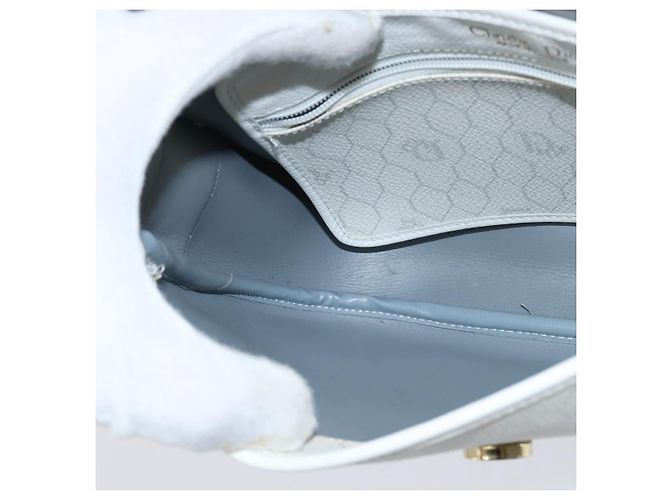 Christian Dior Borsa a tracolla in tela Honeycomb Bianca e Grigia - vista 19