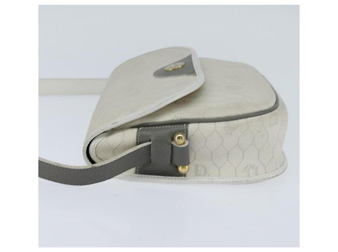 Christian Dior Borsa a tracolla in tela Honeycomb Bianca e Grigia - vista 3