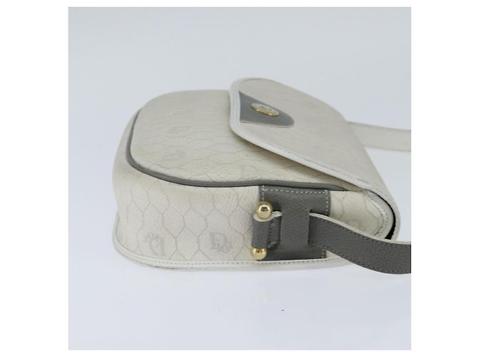Christian Dior Borsa a tracolla in tela Honeycomb Bianca e Grigia - vista 4