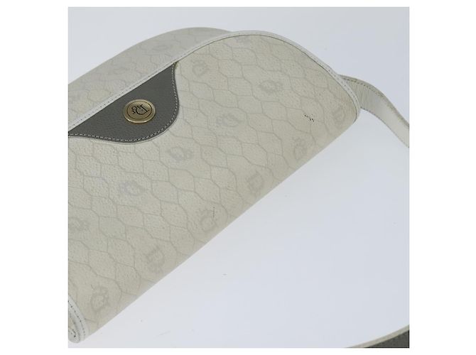 Christian Dior Borsa a tracolla in tela Honeycomb Bianca e Grigia - vista 6
