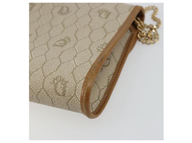 Christian Dior Borsa a tracolla in tela Honeycomb Beige Oro - vista 15