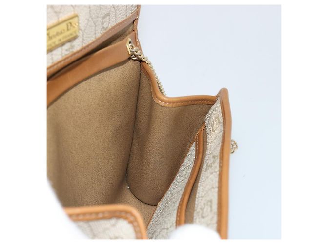 Christian Dior Borsa a tracolla in tela Honeycomb Beige Oro - vista 19