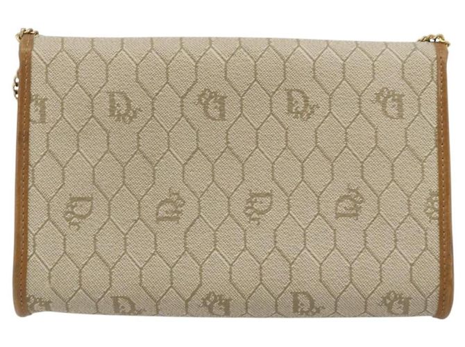 Christian Dior Borsa a tracolla in tela Honeycomb Beige Oro - vista 2