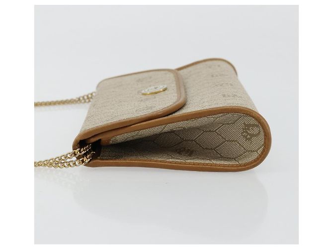 Christian Dior Borsa a tracolla in tela Honeycomb Beige Oro - vista 4