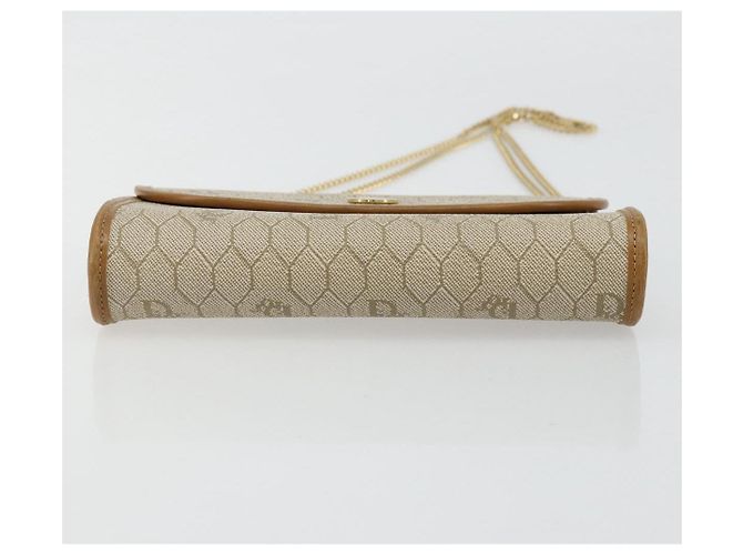 Christian Dior Borsa a tracolla in tela Honeycomb Beige Oro - vista 5