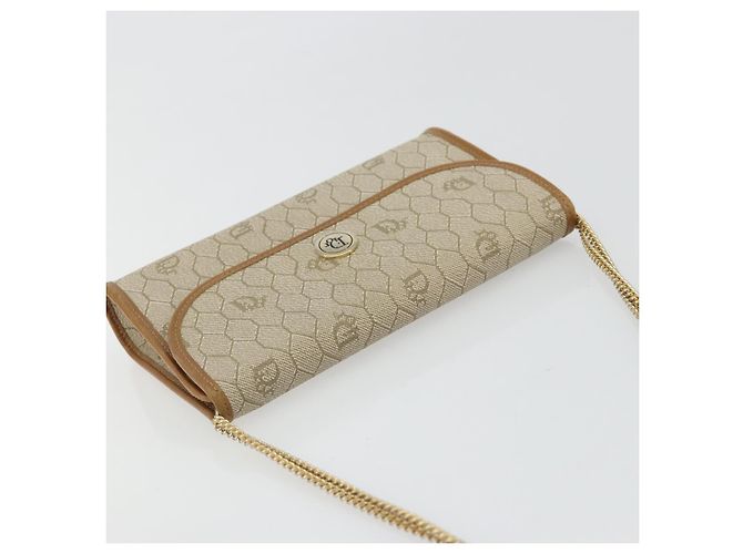 Christian Dior Borsa a tracolla in tela Honeycomb Beige Oro - vista 6