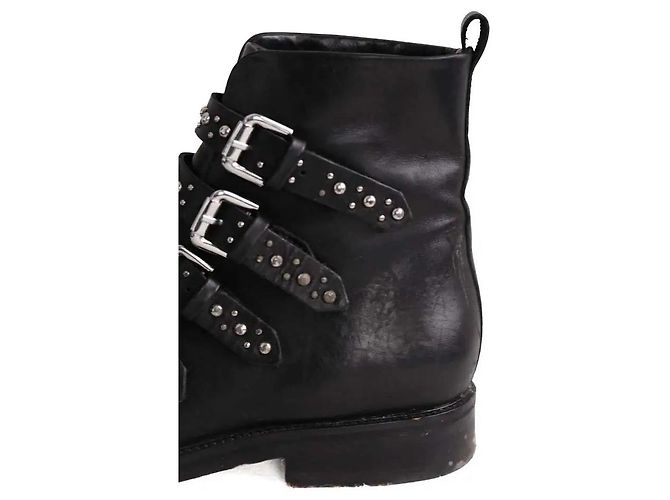 Botas Maje de cuero negro con hebillas - vista 4