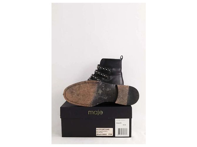 Botas Maje de cuero negro con hebillas - vista 6