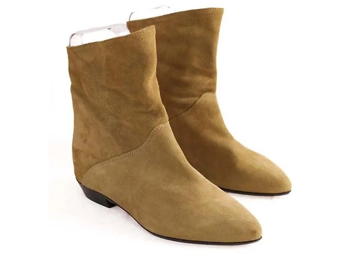 Botas Isabel Marant de cuero caqui - vista 3