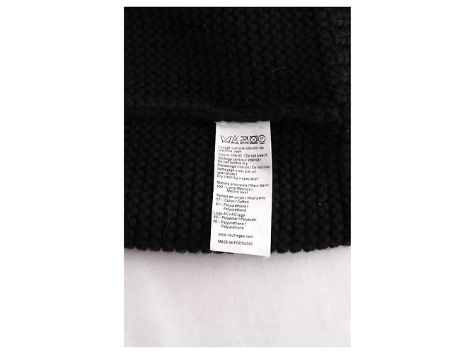 Berretto Courreges in lana nero - vista 6